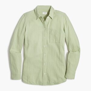 J. Crew Sage Green Button Down Classic Cotton Gauze Shirt 18